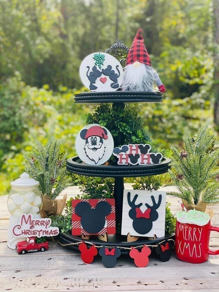Mickey Christmas Tiered Tray