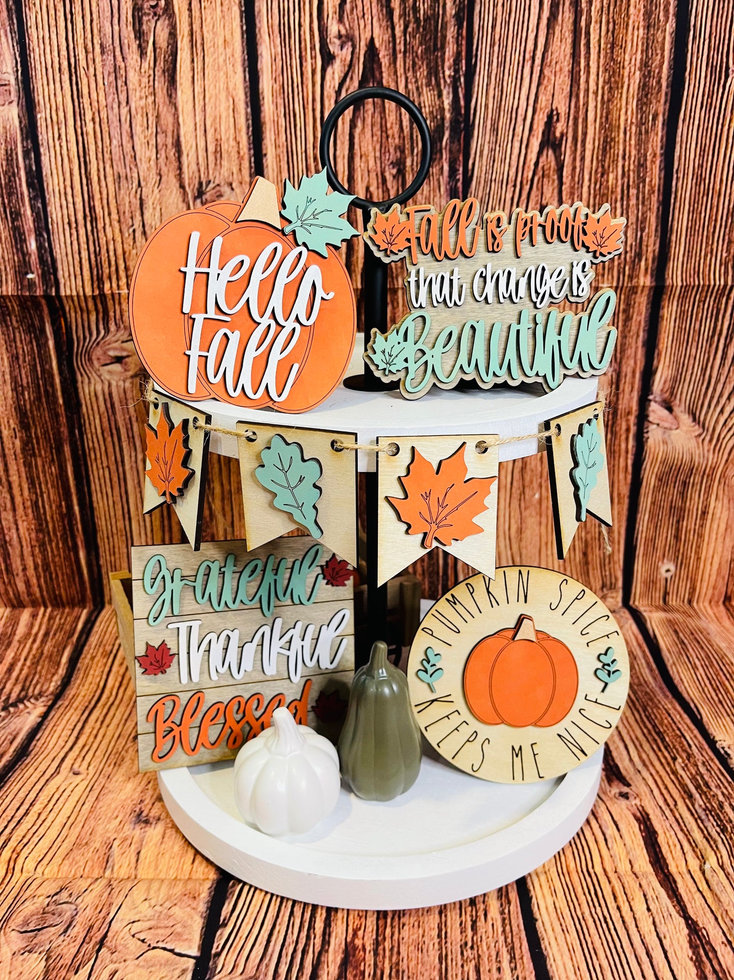 Hello Fall Tiered Tray
